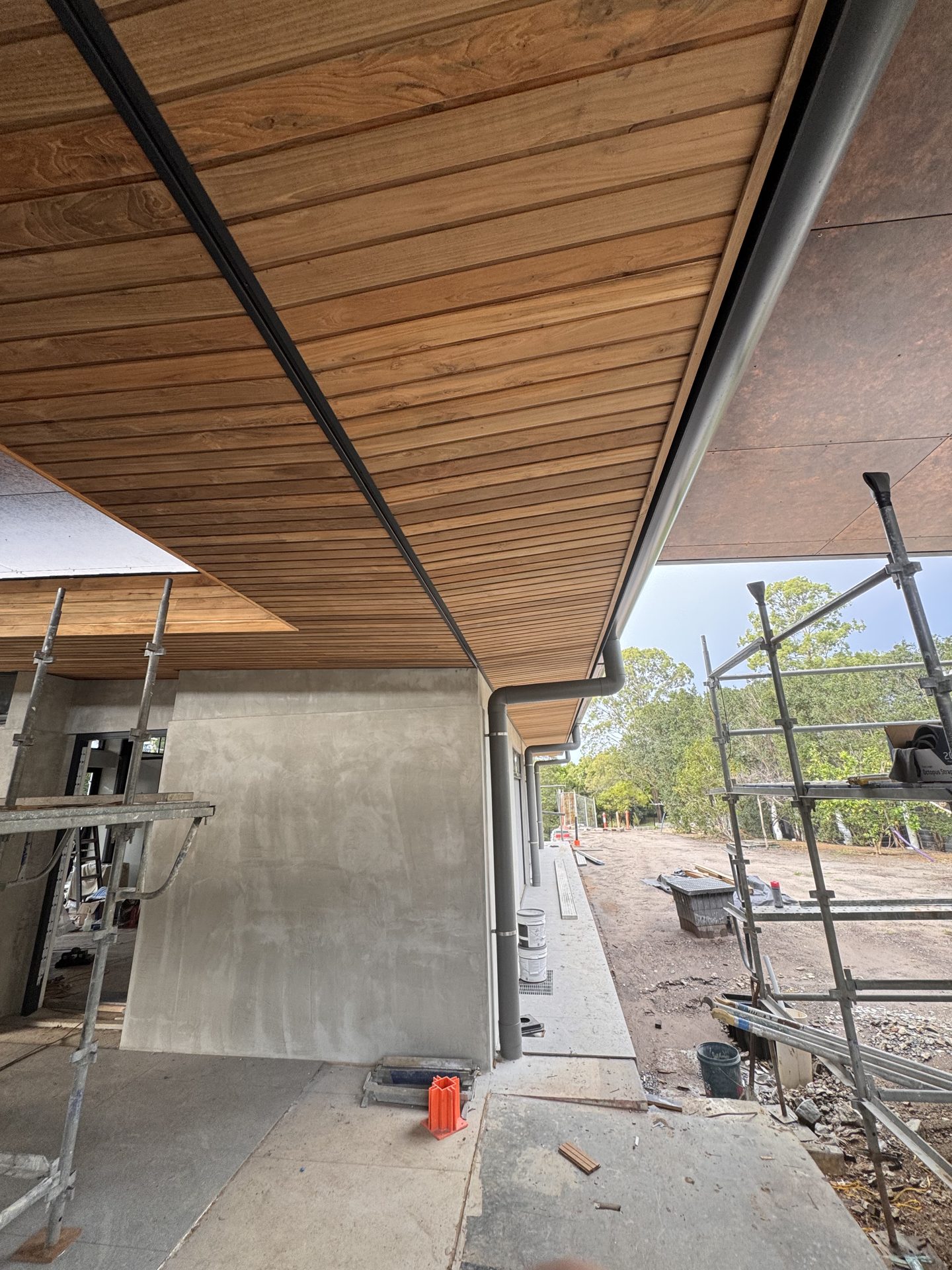 Timber-lined ceiling