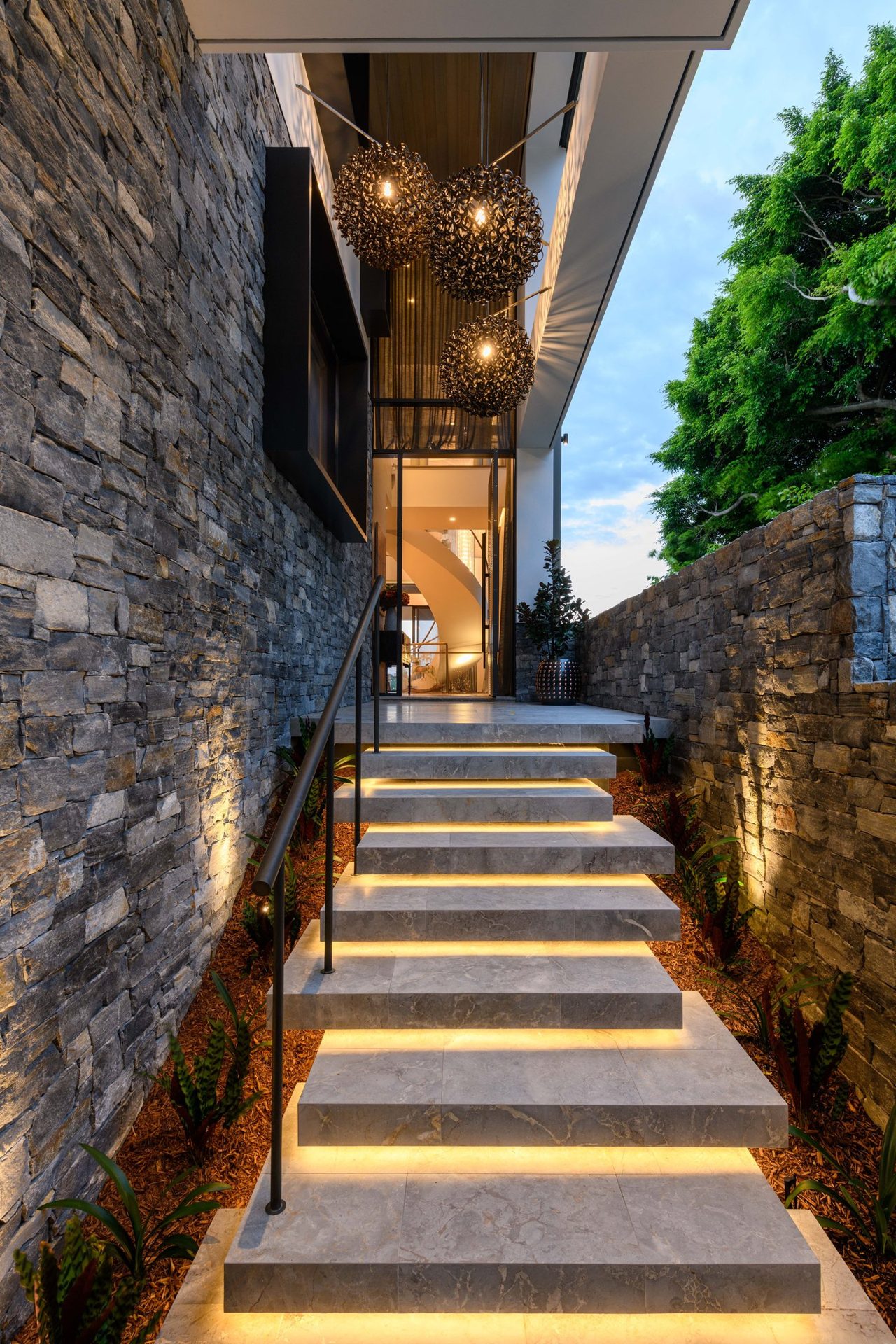 Timber entry staircase